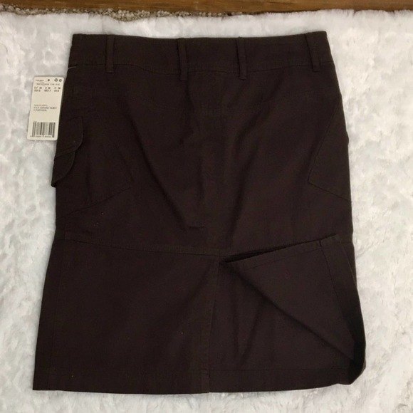 NEW Mango Midi Pencil Skirt Women's Size 2 Brown Snap-Front Pockets MNG Basics - Picture 5 of 9